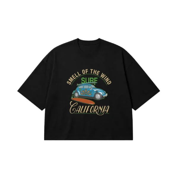 تیشرت باکسی طرح فولکس واگن Smell Of The Wind Surf California کد 10761