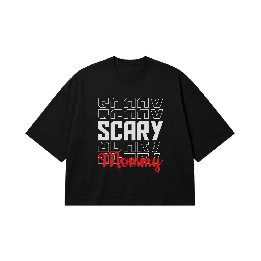 تیشرت باکسی هالووین مادر طرح Scary Mommy کد 10813
