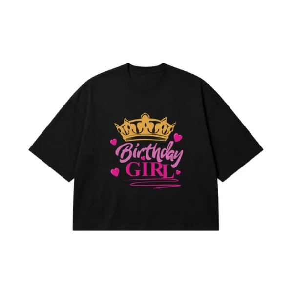 تیشرت باکسی طرح Birthday Girl کد 10869