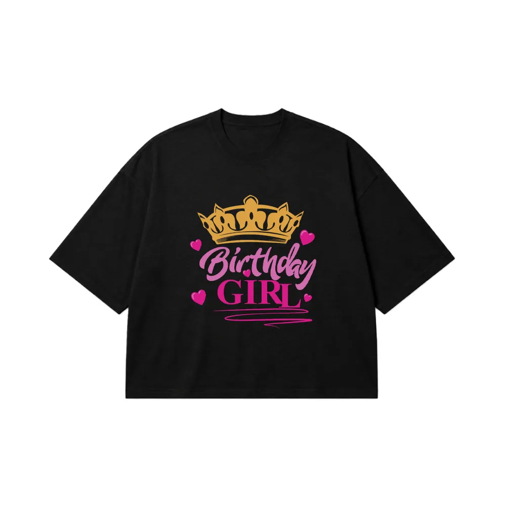 تیشرت باکسی طرح Birthday Girl کد 10869