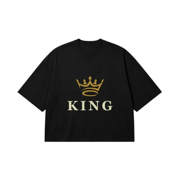 تیشرت باکسی سلطنتی طرح تاج King کد 11001