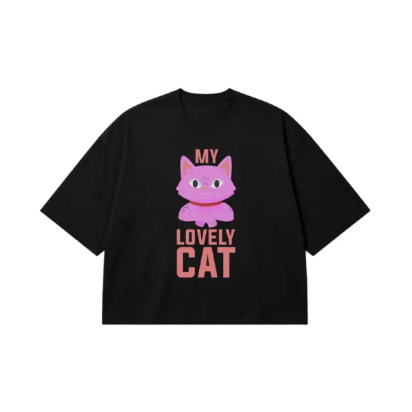 تیشرت باکسی گربه طرح My Lovely Cat کد 11013