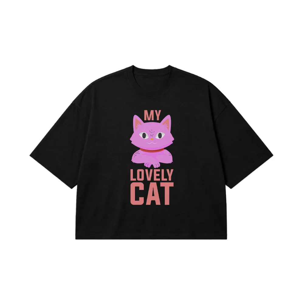 تیشرت باکسی گربه طرح My Lovely Cat کد 11013