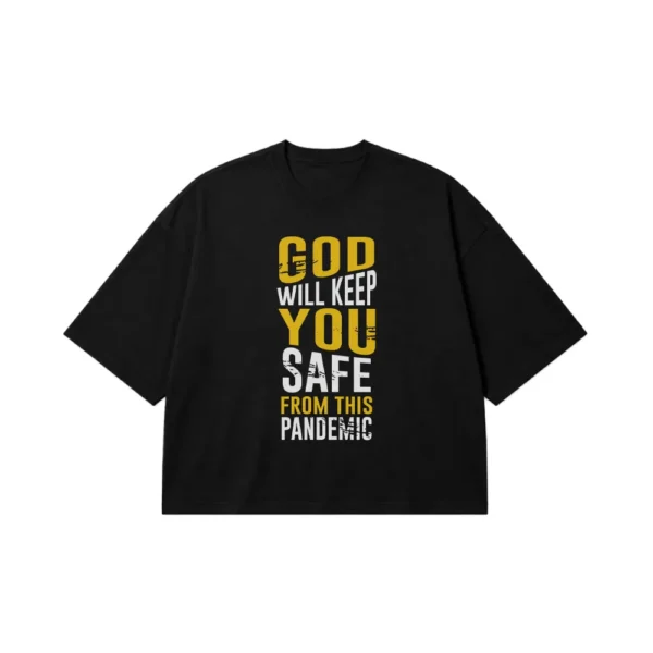تیشرت باکسی God Will Keep You Safe کد 11096