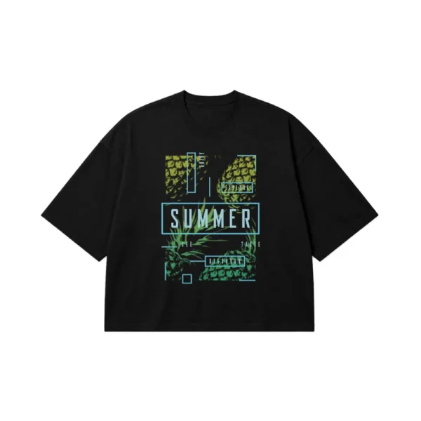 تیشرت باکسی طرح Summer آناناس کد 11162