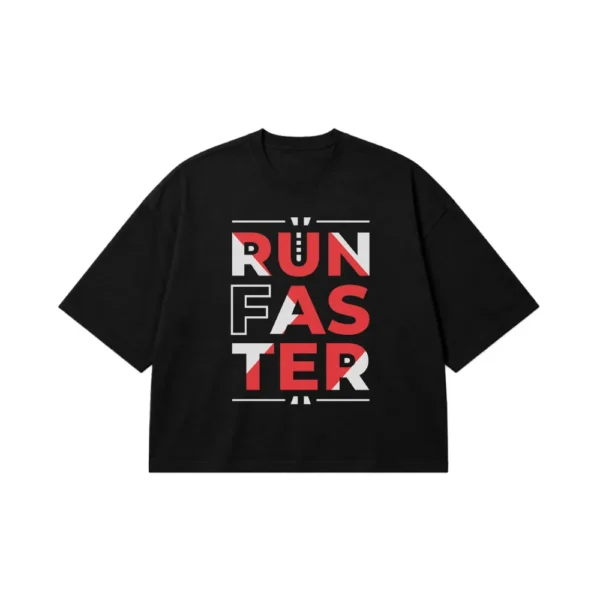 تیشرت باکسی دویدن طرح Run Faster کد 11182