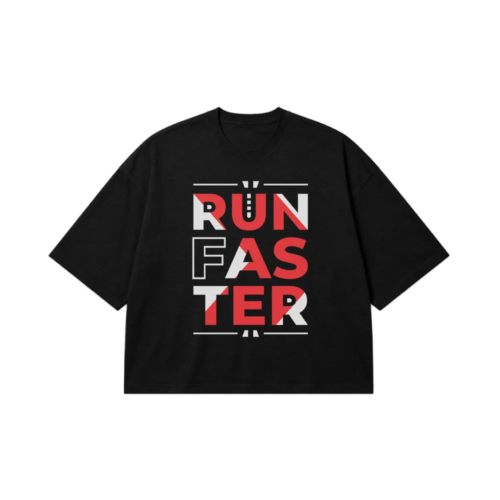تیشرت باکسی دویدن طرح Run Faster کد 11182