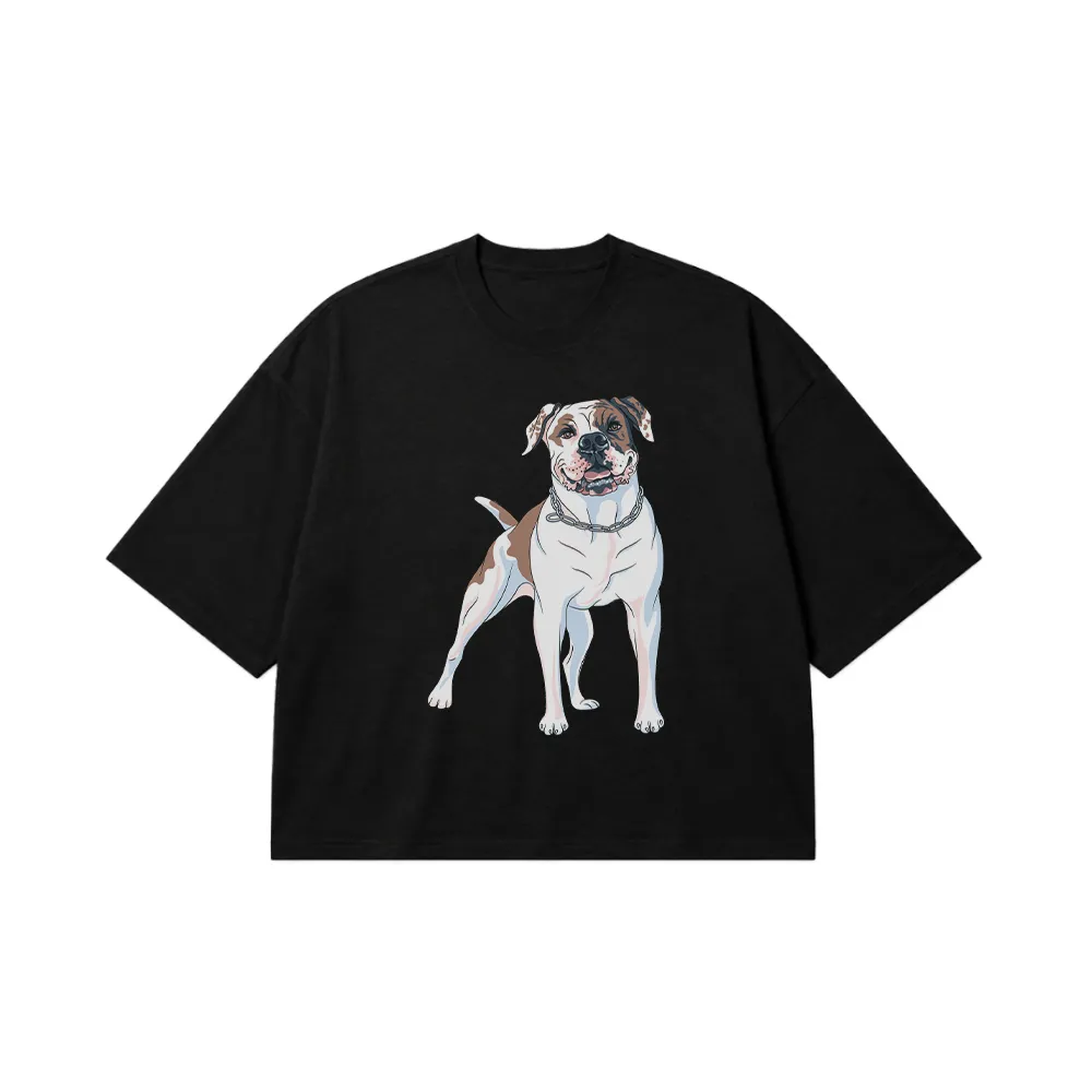 تیشرت باکسی طرح سگ پیتبول (Pitbull) کد 11265