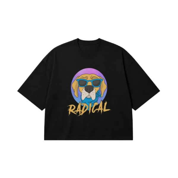 تیشرت باکسی سگ طرح Radical کد 1127
