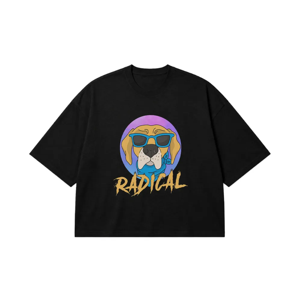تیشرت باکسی سگ طرح Radical کد 1127