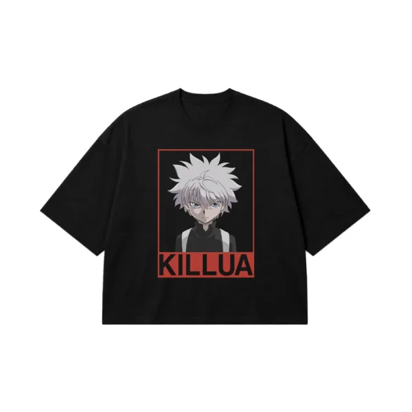 تیشرت باکسی انیمه هانتر ایکس هانتر طرح کیلوا قرمز (Killua) کد 11399