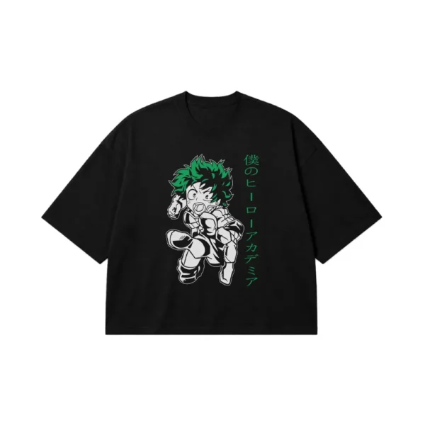 تیشرت باکسی انیمه My Hero Academia طرح ایزوکو سفید کد 11518