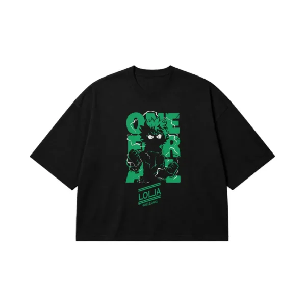 تیشرت باکسی انیمه My Hero Academia طرح ایزوکو سبز کد 11519