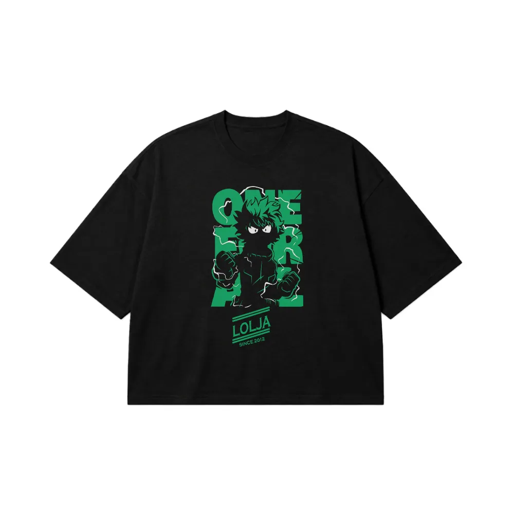 تیشرت باکسی انیمه My Hero Academia طرح ایزوکو سبز کد 11519