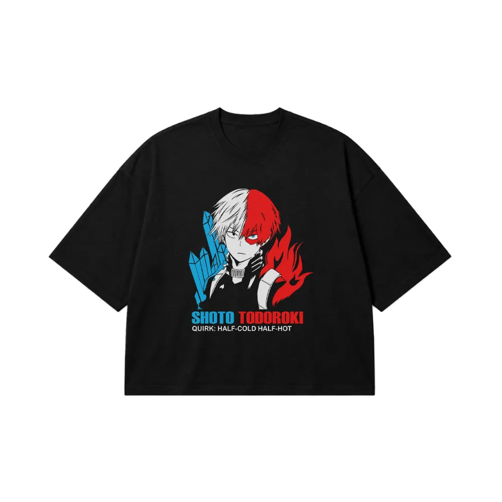 تیشرت باکسی انیمه My Hero Academia طرح شوتو تودوروکی کد 11520