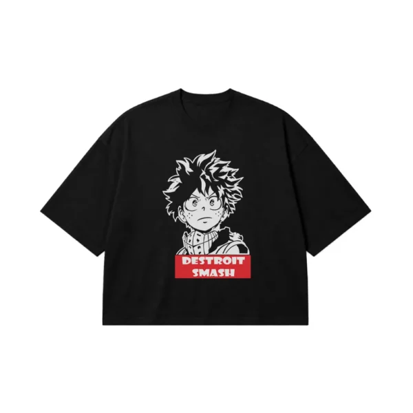 تیشرت باکسی انیمه My Hero Academia طرح Destroit Smash کد 11523