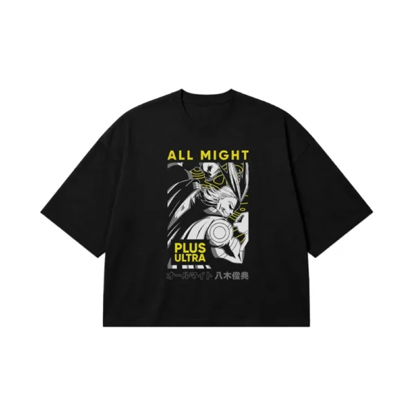 تیشرت باکسی انیمه My Hero Academia طرح آل‌مایت Plus Ultra کد 11527