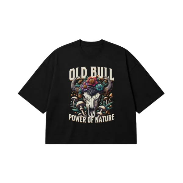 تیشرت باکسی جمجمه گاو طرح قدرت طبیعت (Old Bull) کد 11711