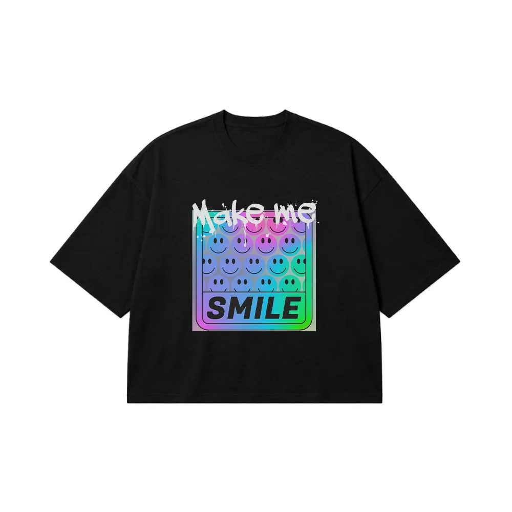 تیشرت باکسی طرح Smile با ایموجی کد 11771