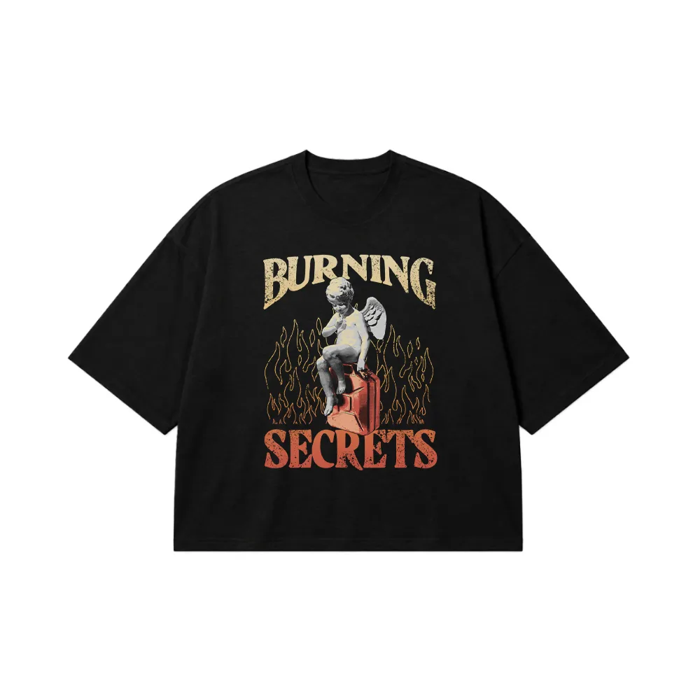 تیشرت باکسی فرشته طرح Burning Secrets کد 11777