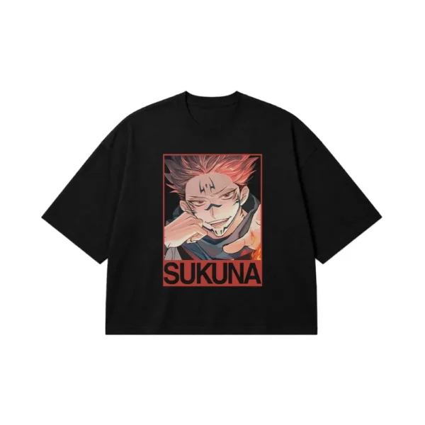 تیشرت باکسی انیمه جوجوتسو کایسن طرح سوکونا قرمز (Sukuna) کد 11830
