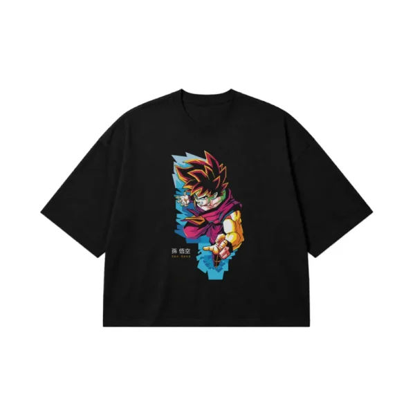 تیشرت باکسی انیمه دراگون بال طرح گوکو سوپر سایان (Goku) کد 11921