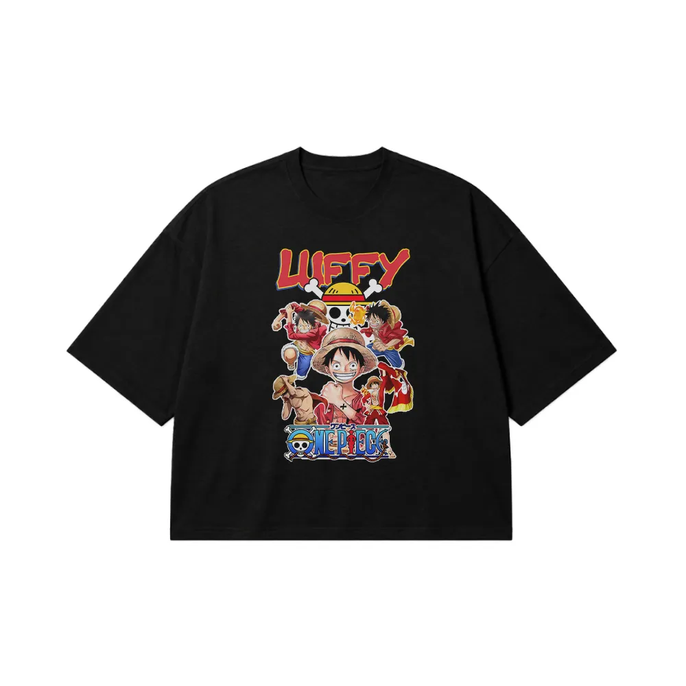 تیشرت باکسی انیمه وان پیس طرح لوفی (Luffy) کد 12014