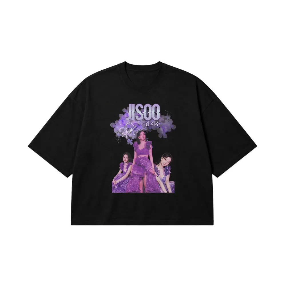 تیشرت باکسی جیسو طرح پرتره (Jisoo) کد 12121
