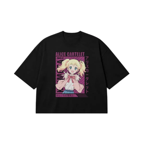 تیشرت باکسی انیمه کینیرو موزاییک طرح آلیس کارتلت کد 12307