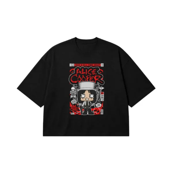 تیشرت باکسی آلیس کوپر طرح راک اند رول (Alice Cooper) کد 12319