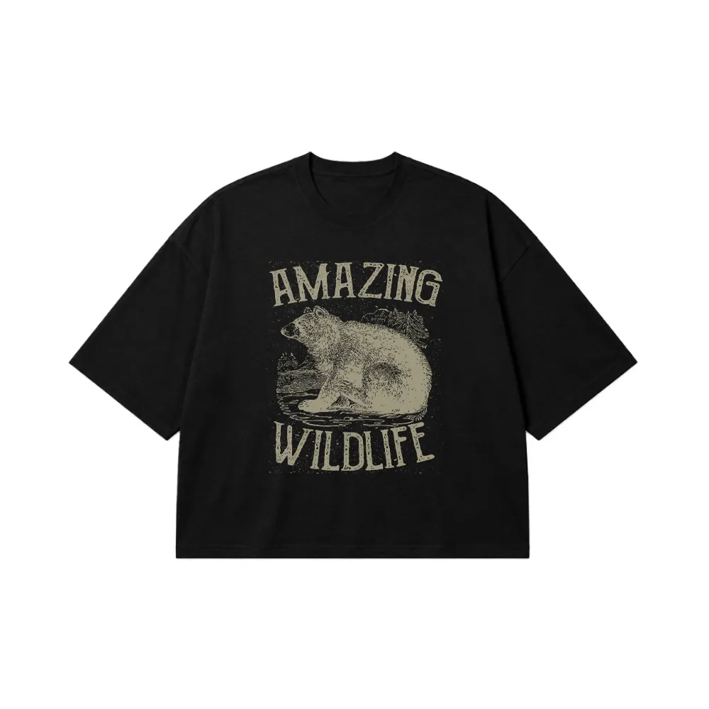 تیشرت باکسی خرس Amazing Wildlife کد 12365