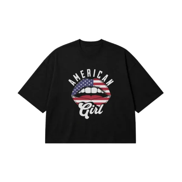 تیشرت باکسی طرح American Girl کد 12376