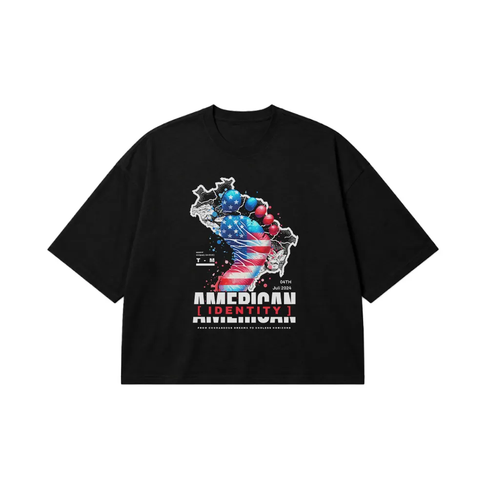 تیشرت باکسی طرح American Identity کد 12384