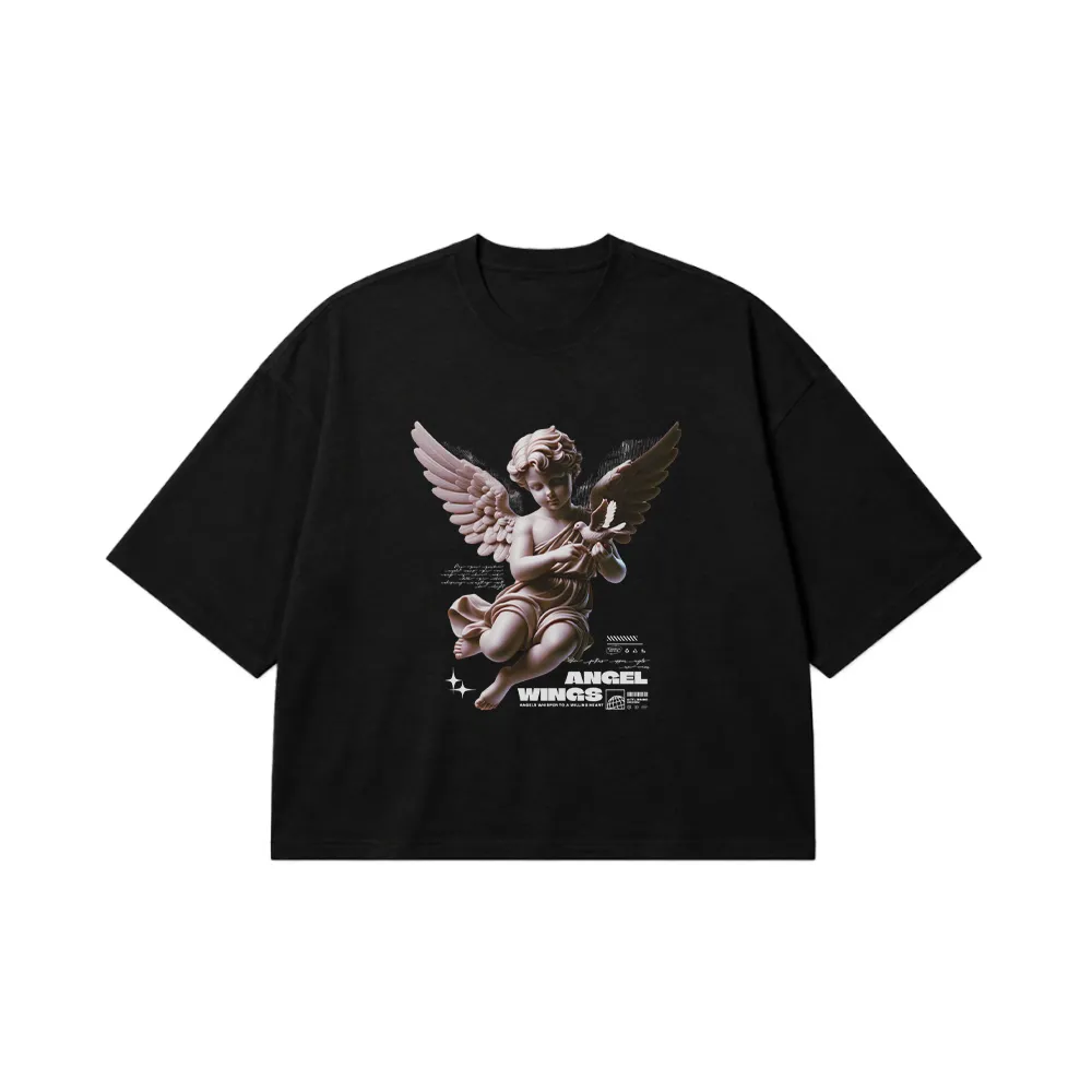 تیشرت باکسی فرشته کلاسیک Angel Wings کد 12419