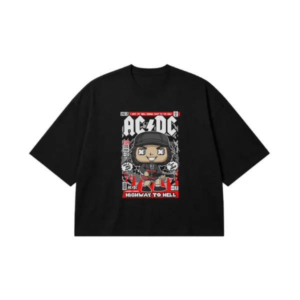 تیشرت باکسی AC/DC طرح Highway to Hell کارتونی (AC/DC) کد 12442
