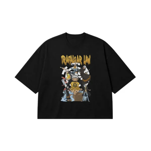 تیشرت باکسی انیمه وان پیس طرح ترافالگار لاو (Trafalgar Law) کد 12496