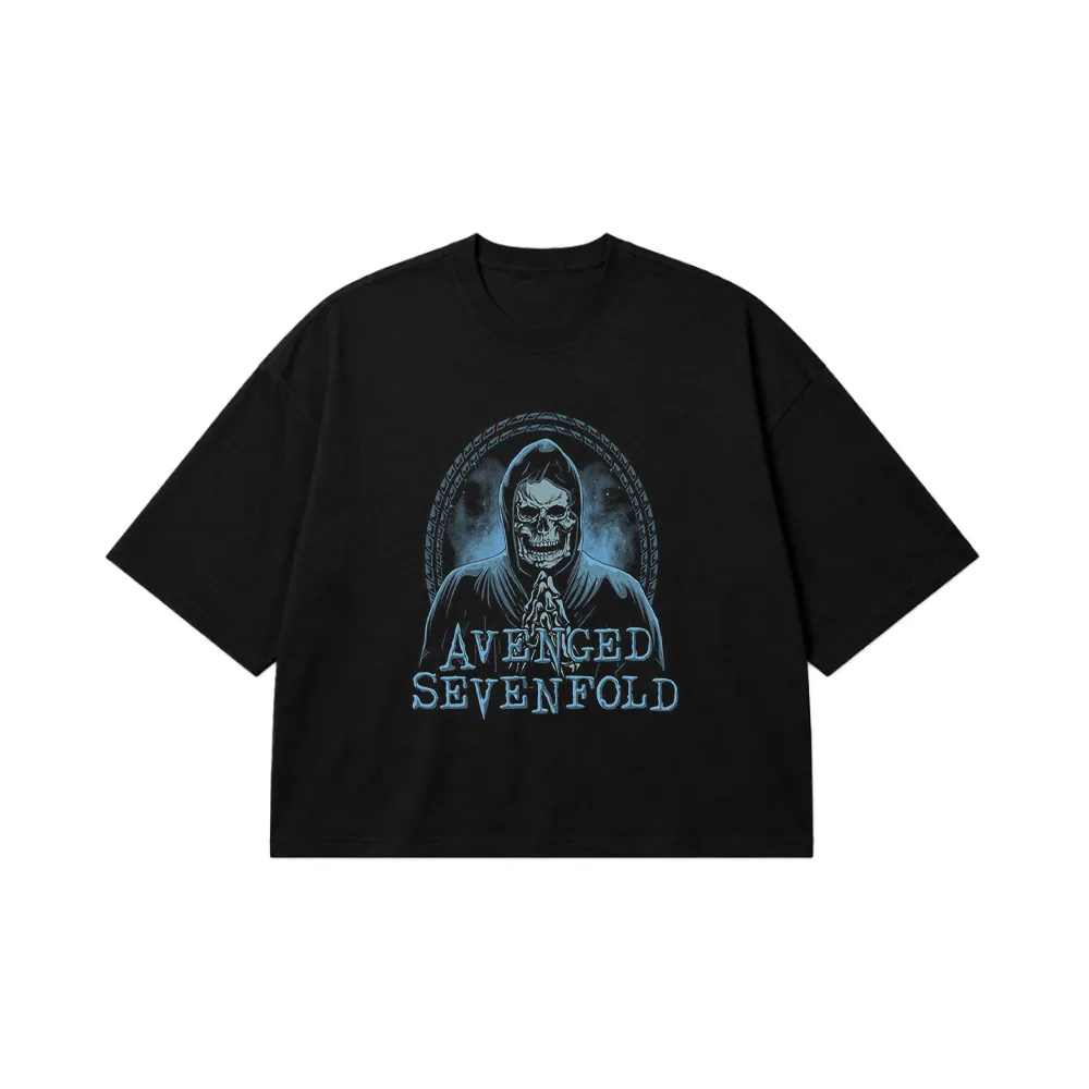 تیشرت باکسی اونجد سونفولد طرح شبح مرگ (Avenged Sevenfold) کد 13062