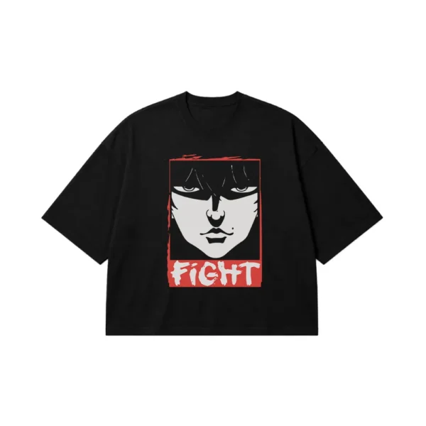 تیشرت باکسی انیمه باکی طرح چهره و نوشته Fight کد 13154