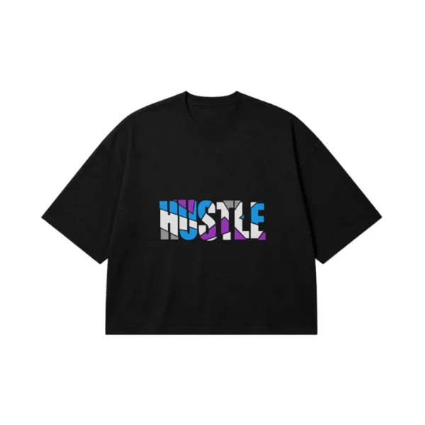 تیشرت باکسی تایپوگرافی Hustle کد 1326