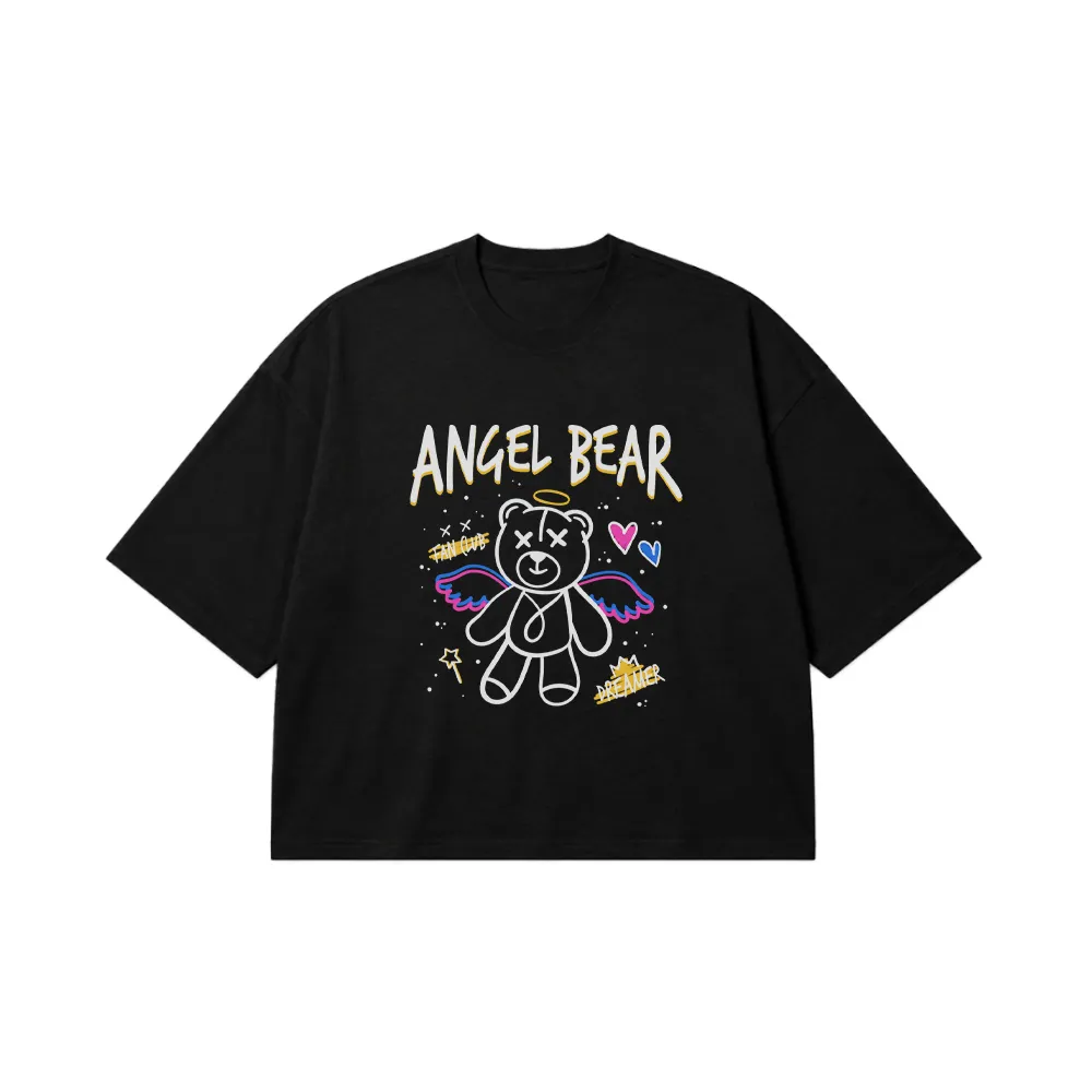 تیشرت باکسی خرس فرشته طرح Angel Bear کد 13298