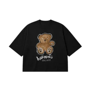 تیشرت باکسی خرس طرح Warning Cuteness Overload کد 13314