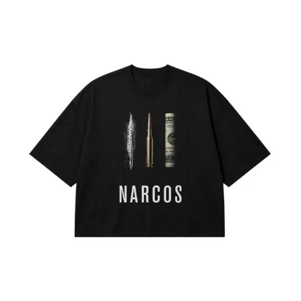 تیشرت باکسی سریال نارکوس طرح دلار و گلوله (Narcos) کد 1362