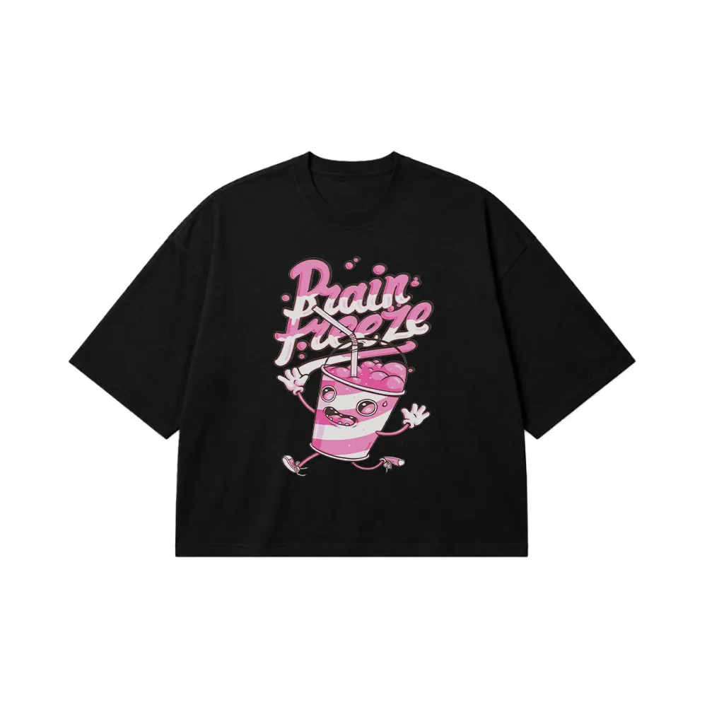 تیشرت باکسی بستنی یخی طرح Brain Freeze کد 13709