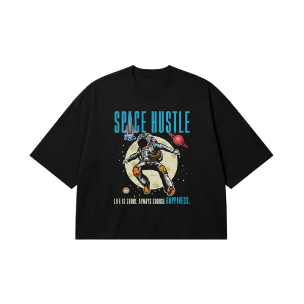 تیشرت باکسی فضانورد طرح Space Hustle کد 1371