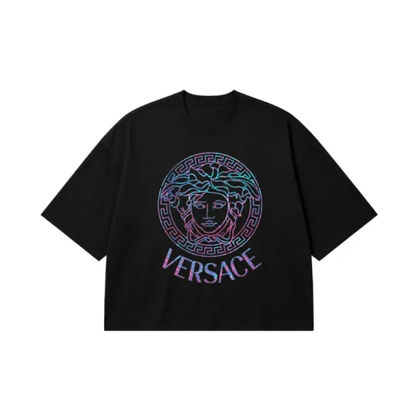تیشرت باکسی ورساچه طرح لوگو نئونی (Versace) کد 13721