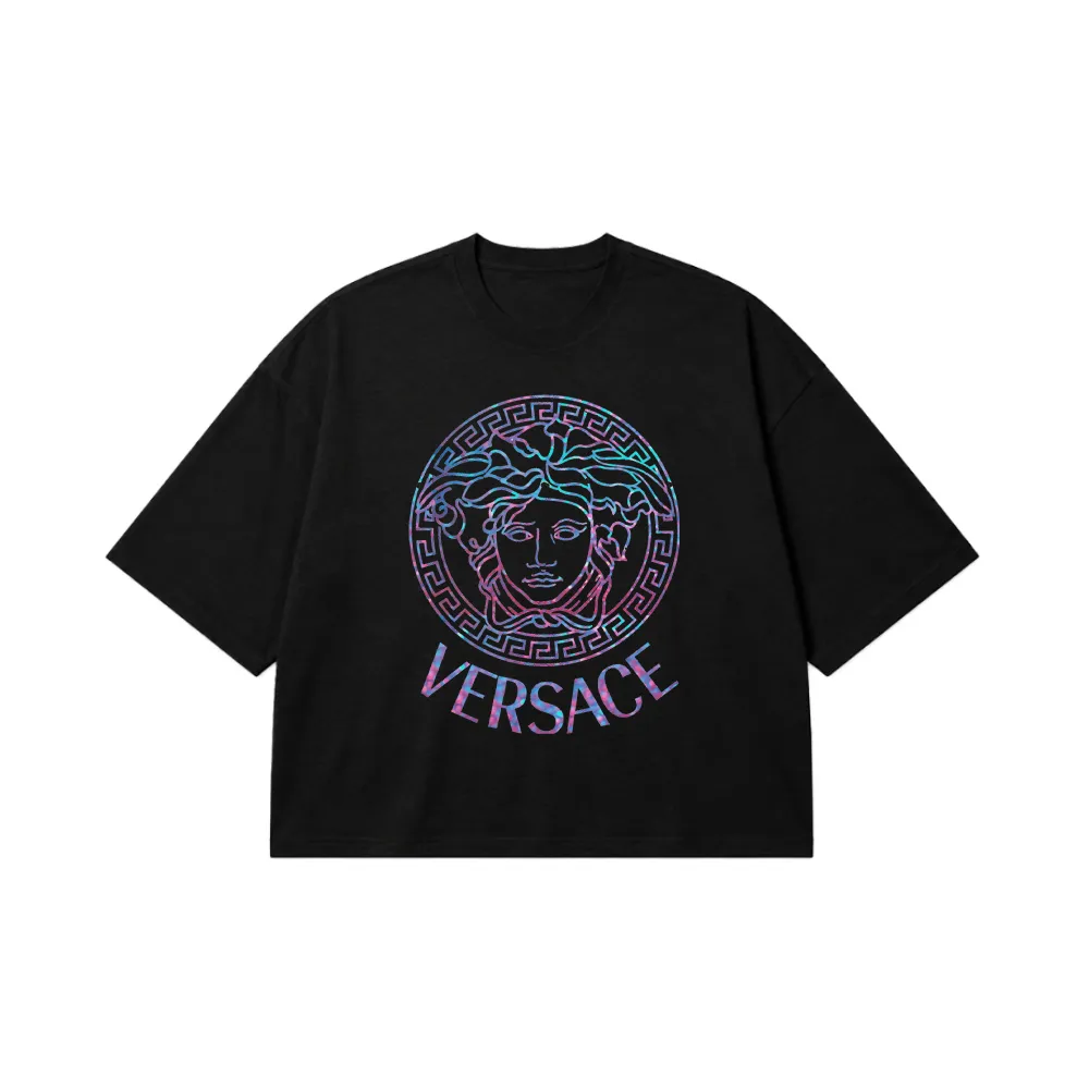 تیشرت باکسی ورساچه طرح لوگو نئونی (Versace) کد 13721