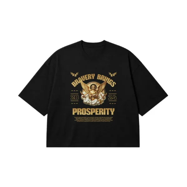 تیشرت باکسی عقاب طرح Bravery Brings Prosperity کد 13728