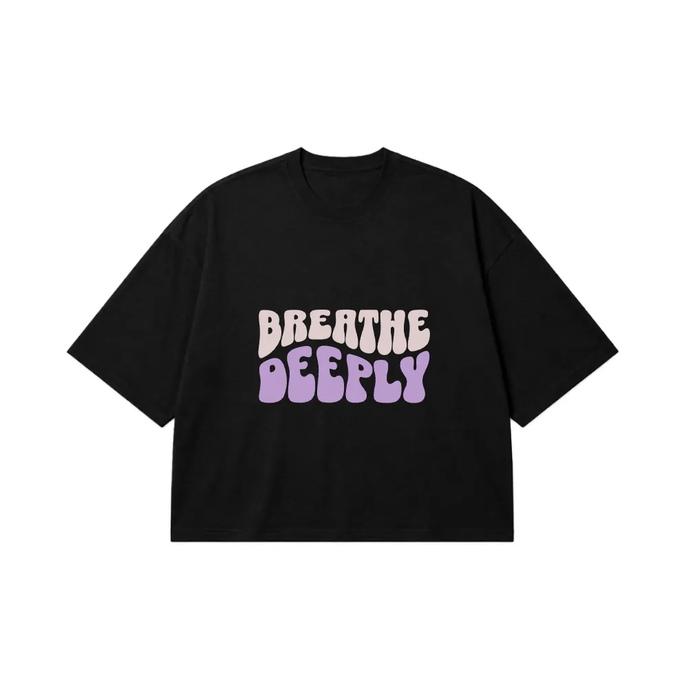 تیشرت باکسی تایپوگرافی Breathe Deeply صورتی کد 13736