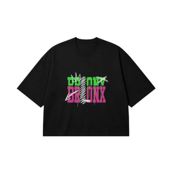 تیشرت باکسی تایپوگرافی Bronx نئونی کد 13760