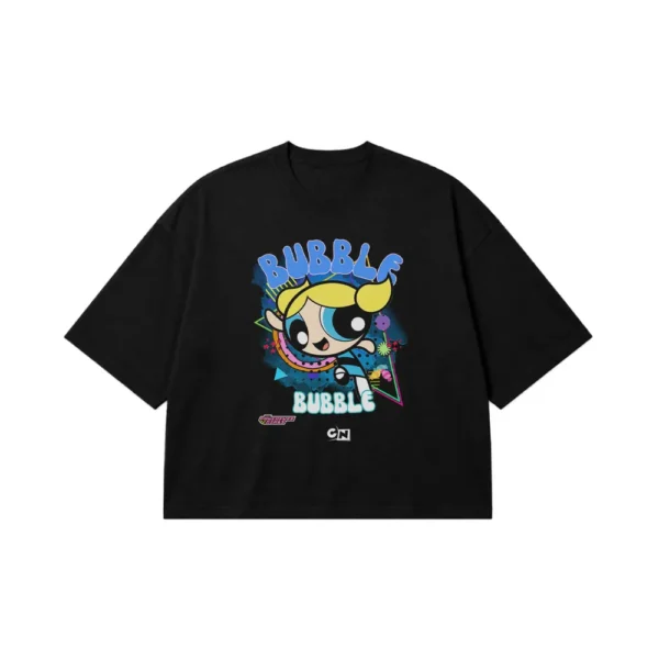 تیشرت باکسی پاورپاف گرلز طرح بابلز (Bubbles) کد 13807